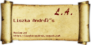 Liszka András névjegykártya
